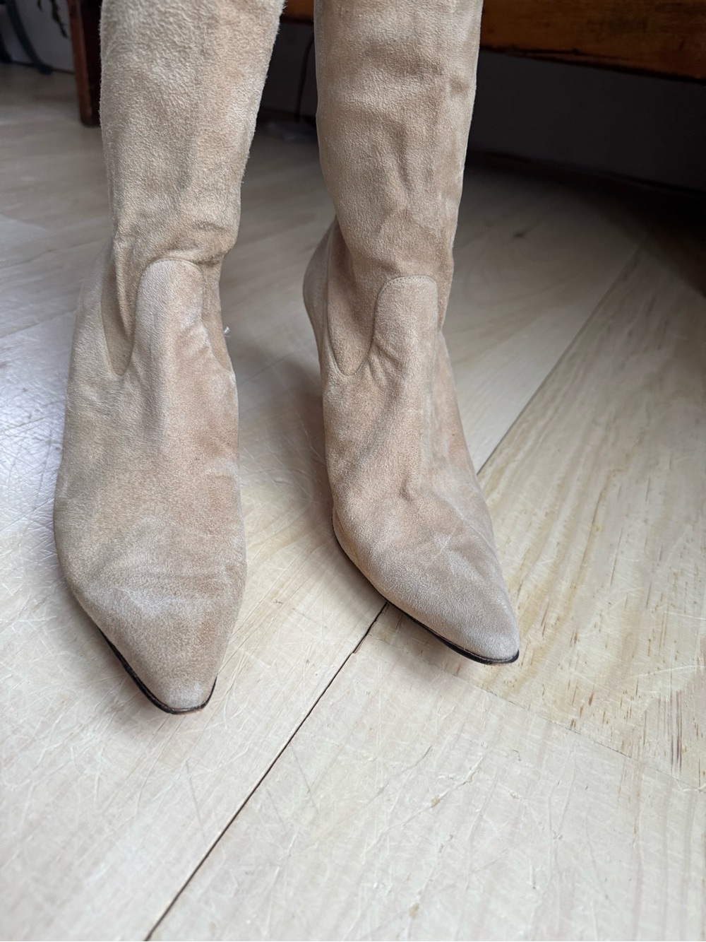 Manolo Blahnik Suede Knee-High Boots - Picture 2 of 12